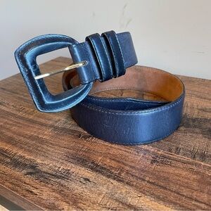 Vintage The Ritz Black Leather  Belt Retro